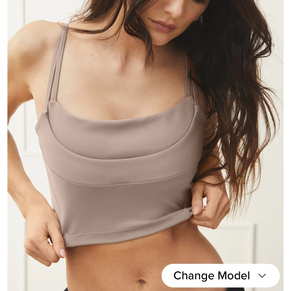 Alo Yoga Airlift Street Goddess Bra Tank Taupe